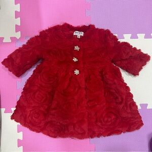 Blueberi Boulevard Scarlet Faux Fur Jacket and Dress 12m